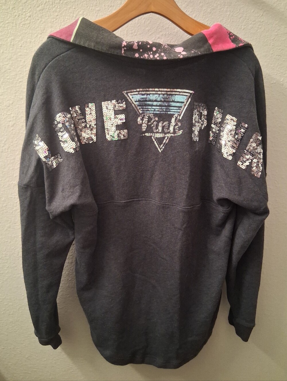 PINK Bling Sequin Sweatshirt Pullover Medium